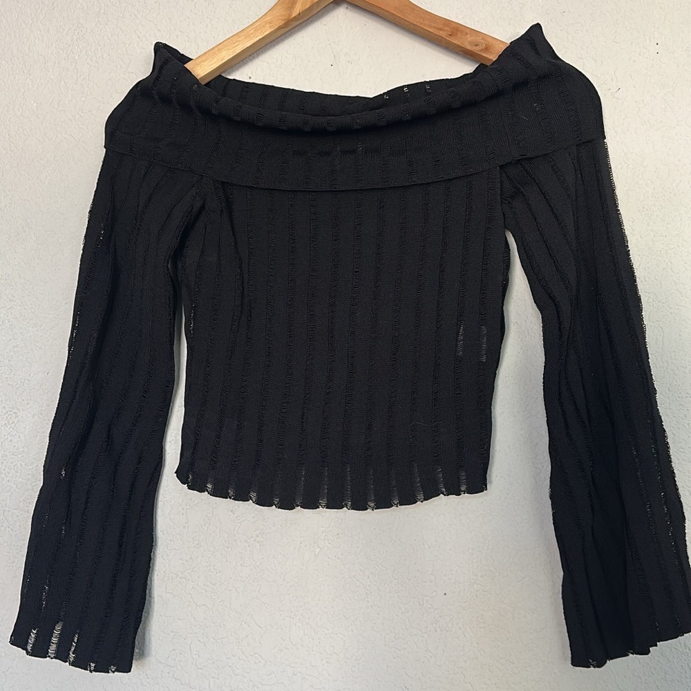 Princess Polly Back With Love Off Shoulder Long Soeeve Top